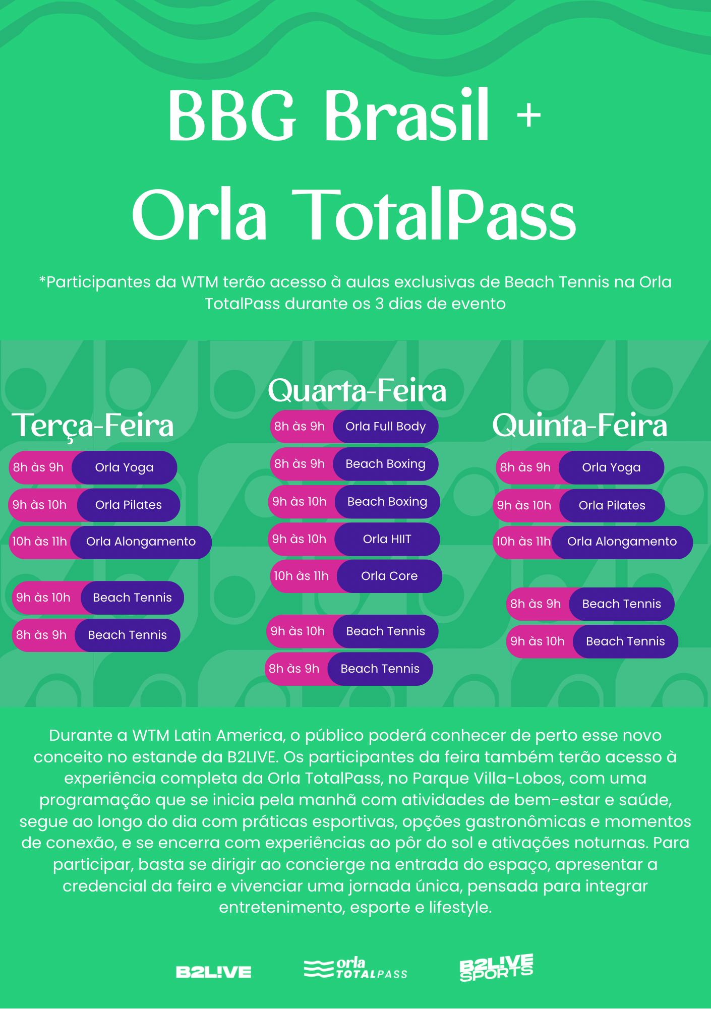 Grupo BBG Brasil leva inovação para WTM Latin America e anuncia parceria estratégica com a Orla Brasil Com café exclusivo na WTM Latin America, a B2L!VE apresenta novidades e parceria com a Orla Brasil